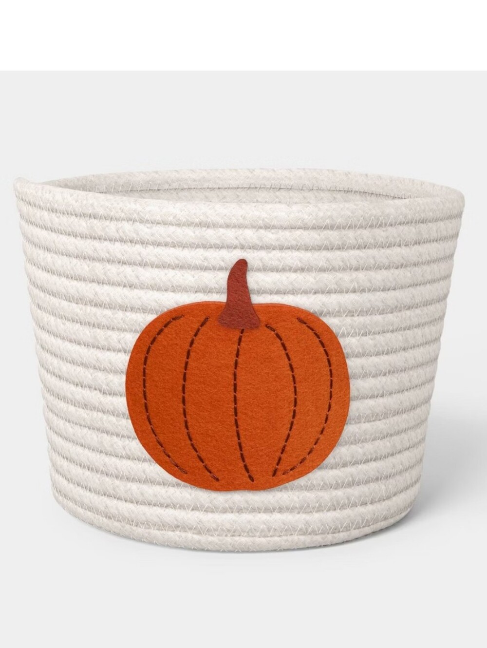 Hyde and EEK! Boutique Halloween Pumpkin on Cream Harvest Rope Basket